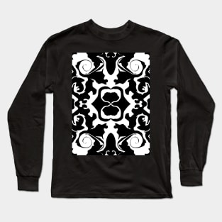 Swirling Pattern in Black and White Long Sleeve T-Shirt